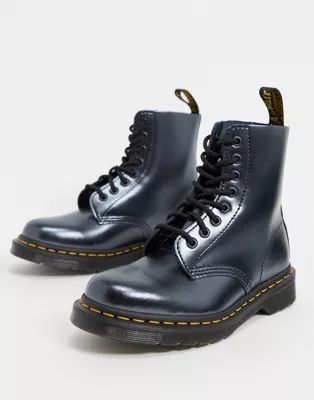 Dr Martens 1460 8 eye boots in silver chroma | ASOS (Global)