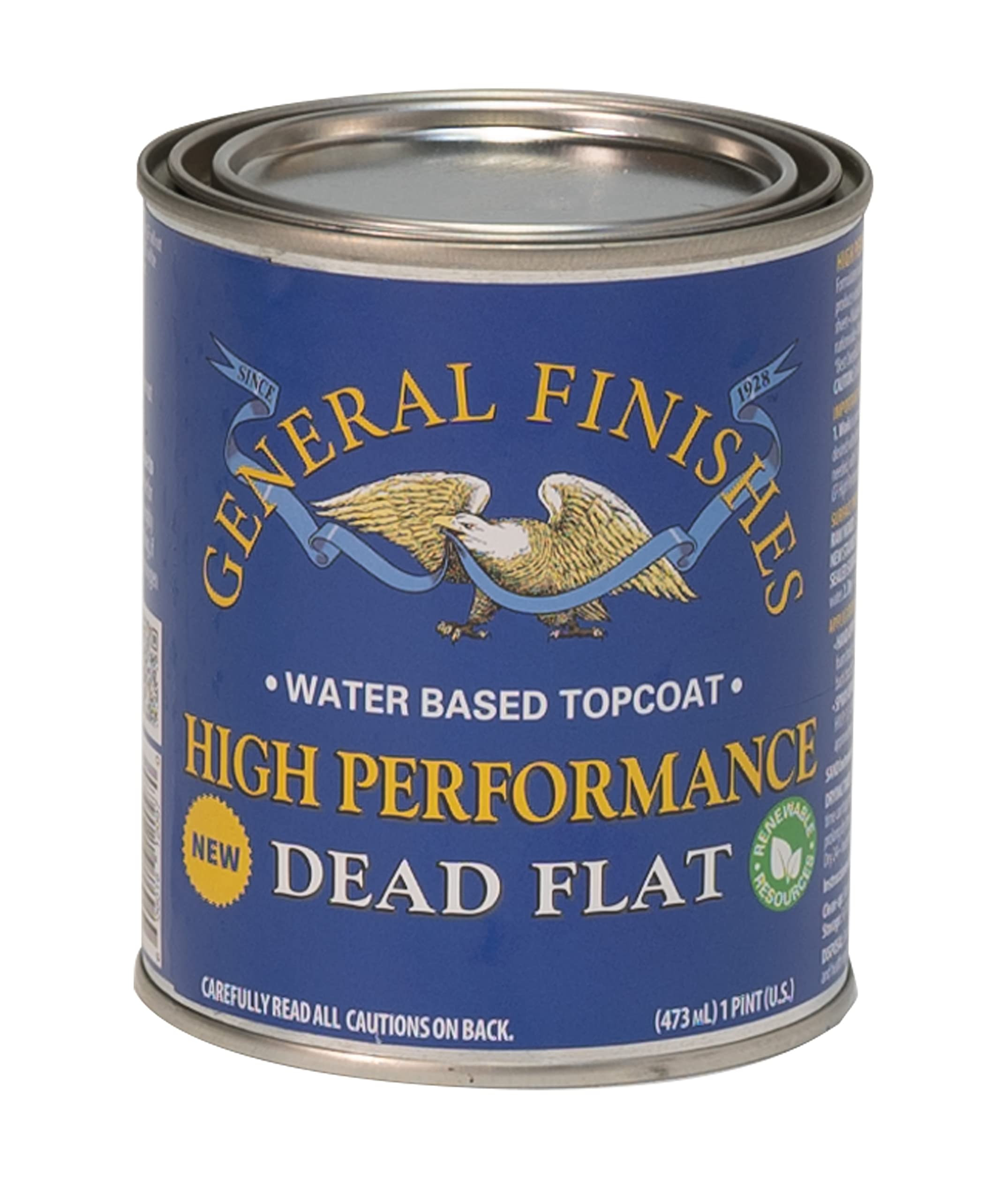 General Finishes High Performance Water Based Topcoat, 1 Pint, Dead Flat | Amazon (US)