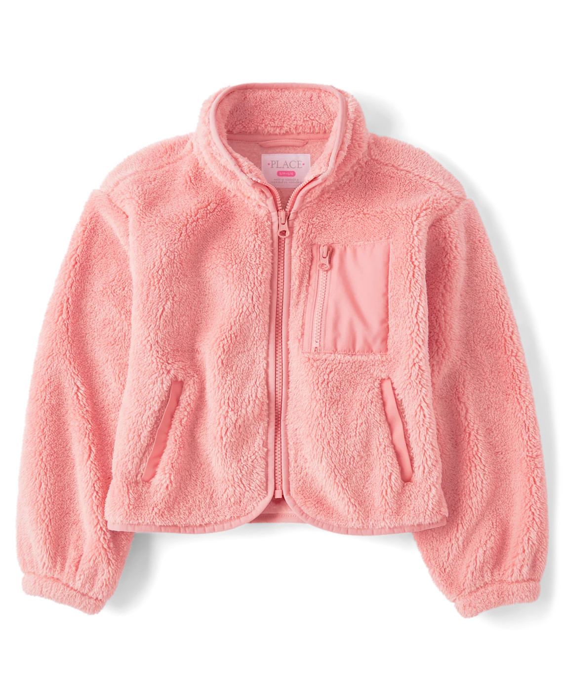 Girls Heavyweight Sherpa Zip Up Jacket - pink | The Children's Place