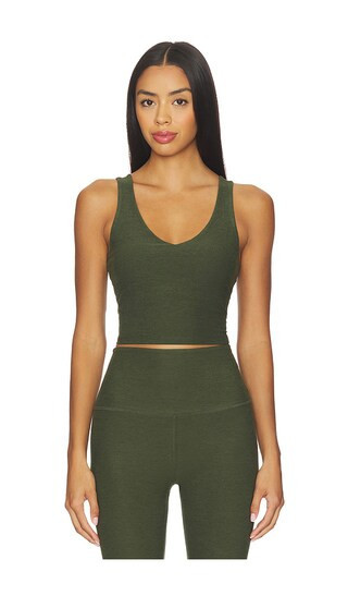 Beyond Yoga Spacedye Good Day Cropped Tank Top in Dark Green. - size XS | Revolve Clothing (Global)