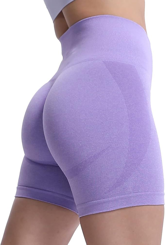 Aoxjox Contour Seamless Shorts for Women High Waist Workout Shorts Gym Biker Shorts Booty Running... | Amazon (US)