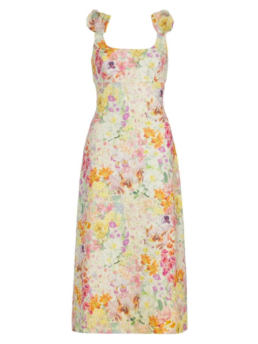 Harmony Linen Floral Midi-Dress | Saks Fifth Avenue