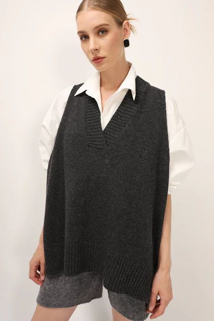 Lyla Oversized Knit Vest | Storets (Global)