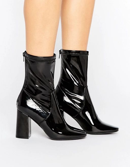 New Look Patent Heeled Ankle Boot | ASOS US