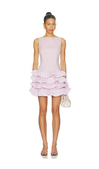ELLIATT Saphine Ruffle Mini Dress in Pink. - size XS | Revolve Clothing (Global)