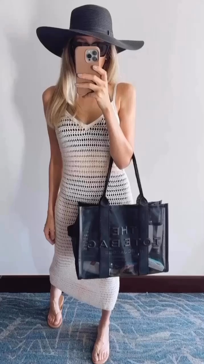 Knit dress cover up and high waisted bikini bottom 🙌🏻 all runs tts.
My stats - 
Clothes: Size Small/2 - Jeans 27
Footwear: Size 9 
Height: 5'9" tall
Weight: 127 lbs

#LTKSwim #LTKSeasonal #LTKStyleTip