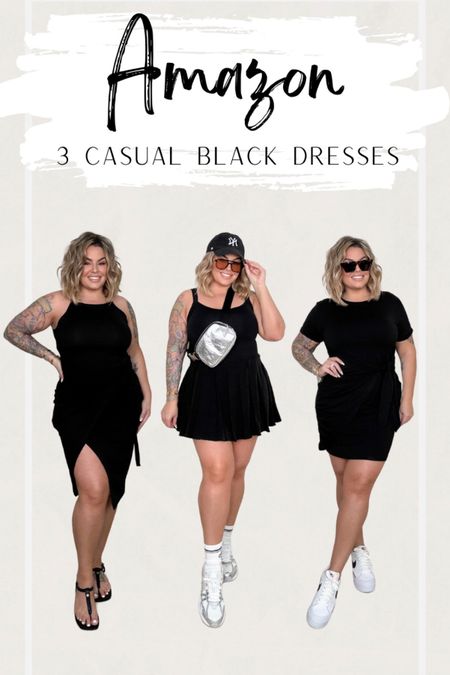 Dress on the left L 
Middle XL 
Right XL - could have done L 
Nikes 10.5 on both I would size up 1/2 size on both. 
Sandals tts 
Silver crossbody is sold out it was from Amazon. 
#LBD #amazon #amazonfashion #midsize #casual #dresses 


#LTKparties #LTKmidsize #LTKfindsunder100
