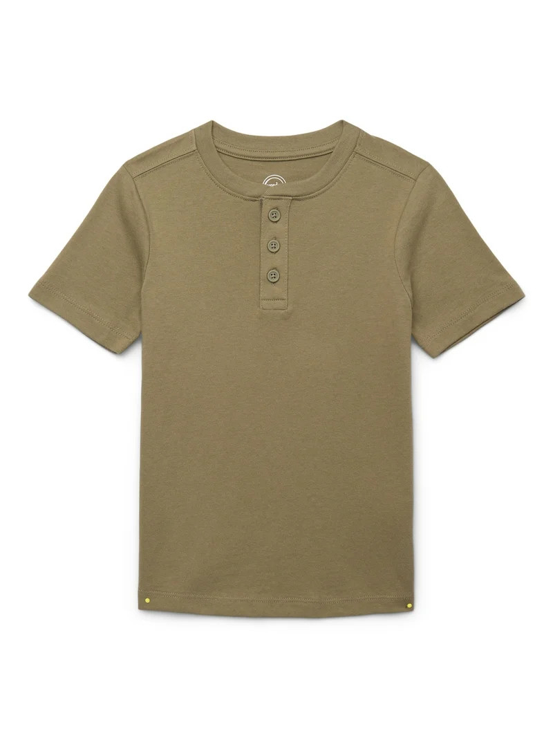 Wonder Nation Boys Short Sleeve Henley T-Shirt, Sizes 4-18 | Walmart (US)