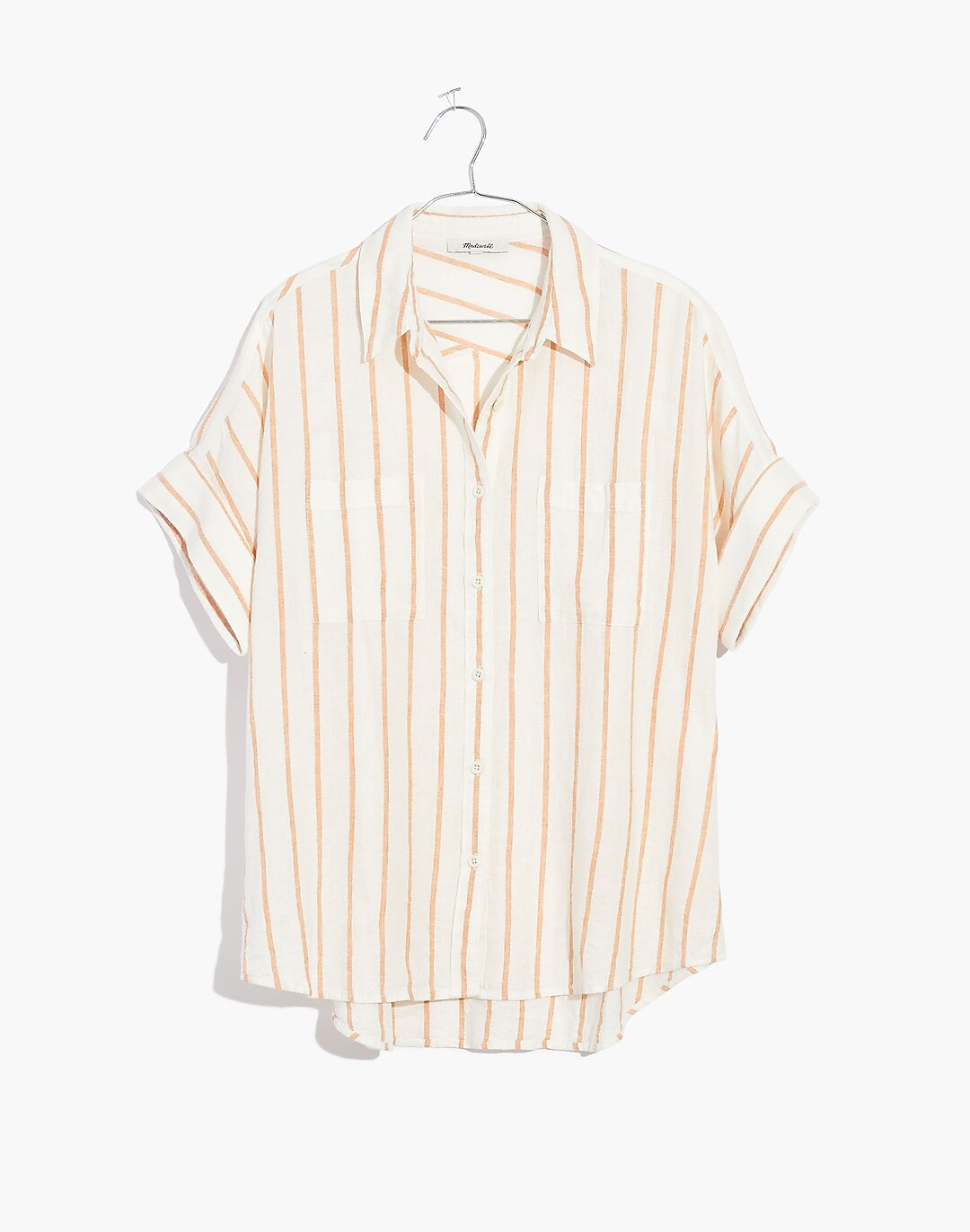 Linen-Blend Courier Shirt in Textured Stripe | Madewell