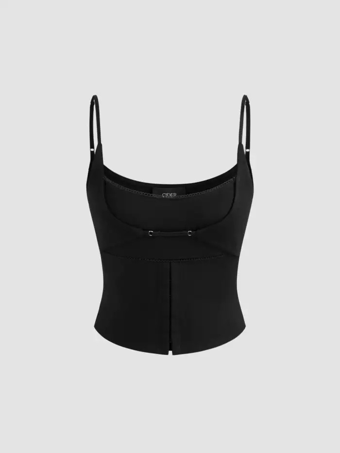 Scoop Neckline Solid Crop Cami Top | Cider
