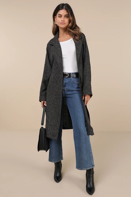 Prepped Perfection Black and White Tweed Trench Coat | Lulus