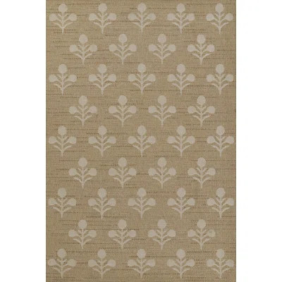Saybrook Floral Power Loom Polypropylene Plastic Indoor / Outdoor Area Rug in Beige/Brown | Wayfair North America