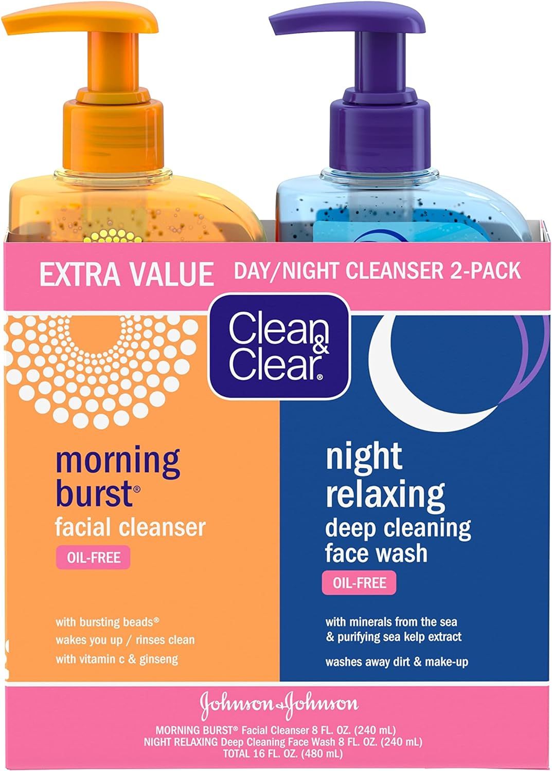 Clean & Clear 2-Pack Day and Night Face Cleanser Citrus Morning Burst Facial Cleanser with Vitami... | Amazon (US)