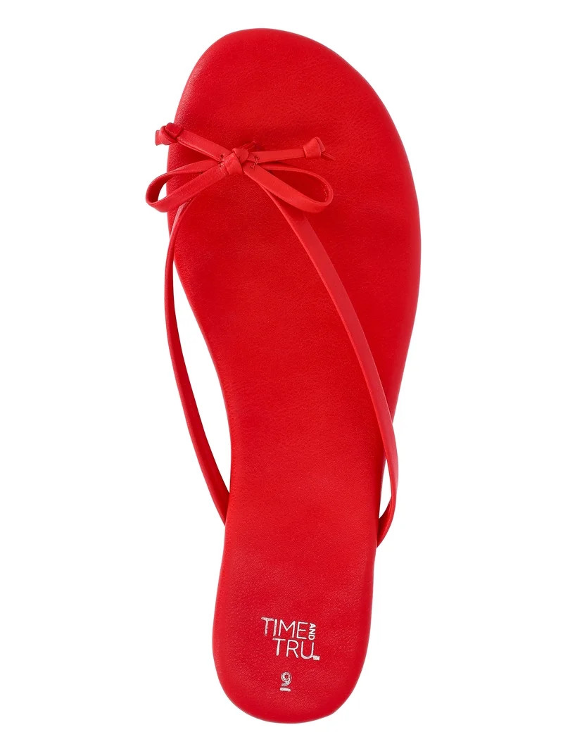 Time and Tru Women's Barely There Bow Thong Sandals | Walmart (US)