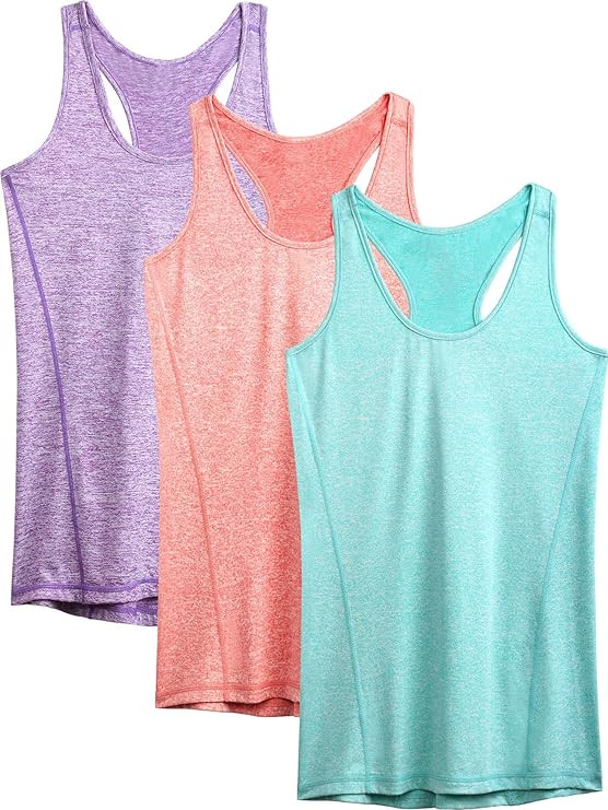 Neleus Workout Running Racerback Long Tank Top Yoga Shirt for Women | Amazon (US)