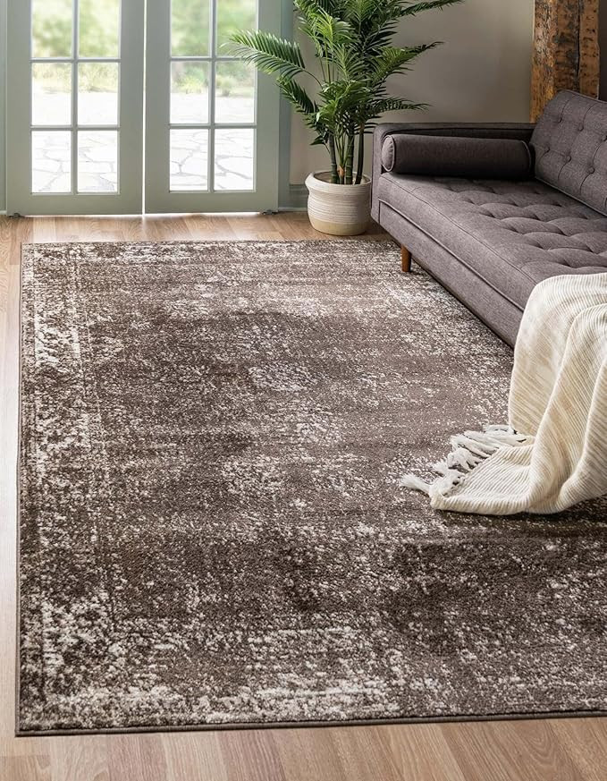 Unique Loom Sofia Collection Traditional Vintage Brown Area Rug (9' 0 x 12' 0) | Amazon (US)