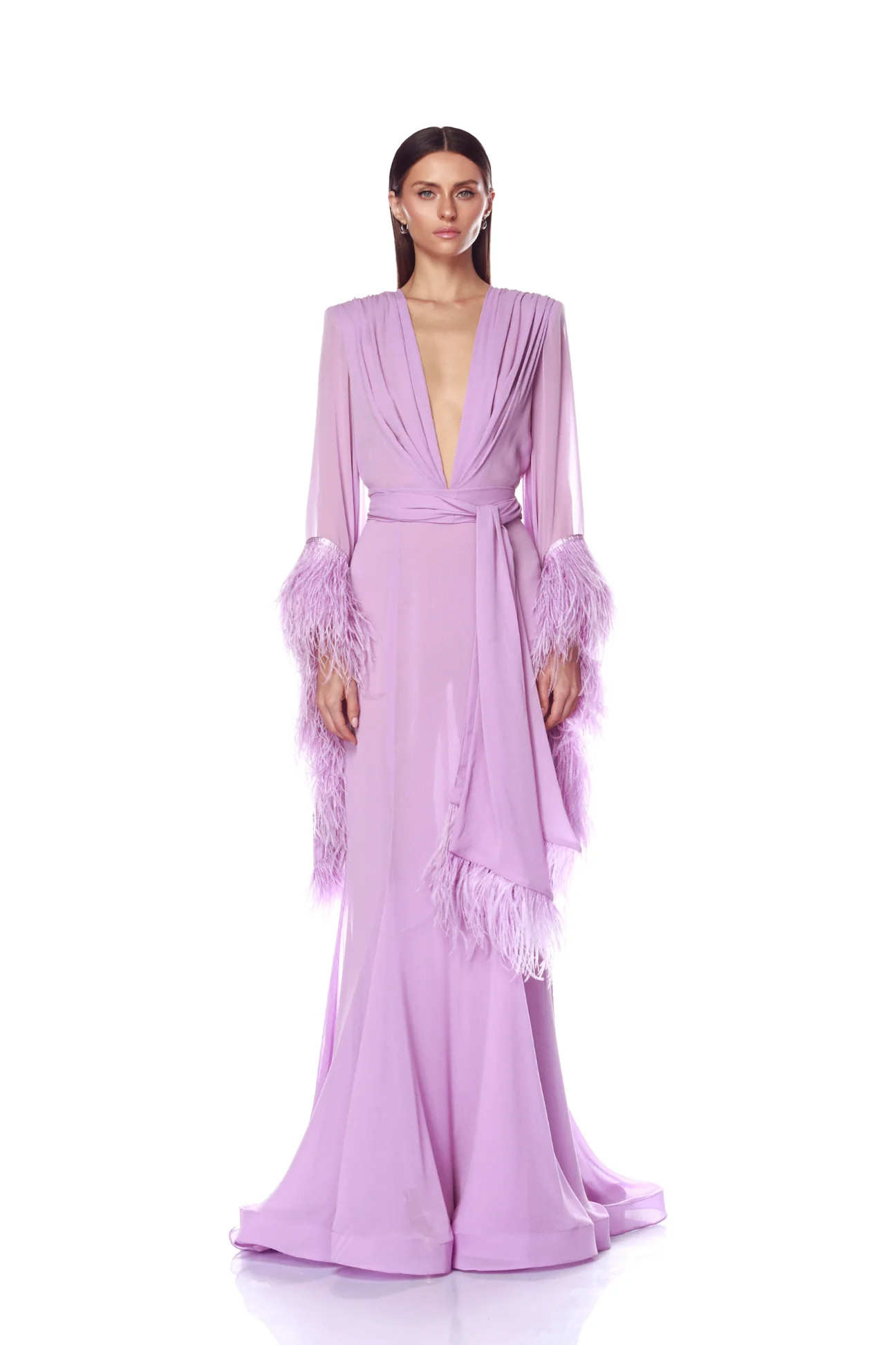 Geisha V-Neck Lilac Gown | Bronx and Banco