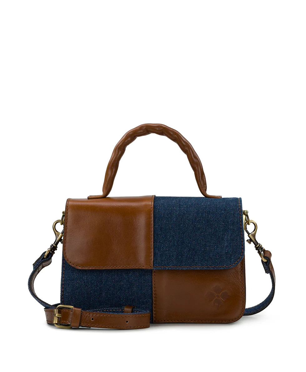 Garnet Crossbody - Denim and Leather Colorblock | Patricia Nash Designs