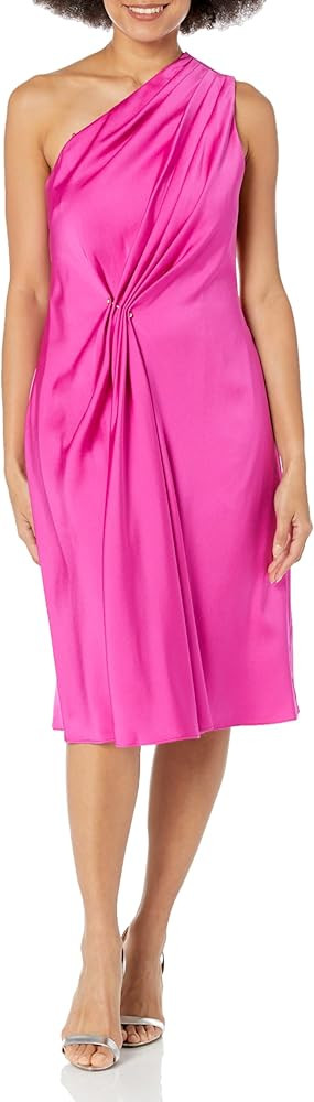 Women's One Shoulder Pleated Midi | Amazon (US)