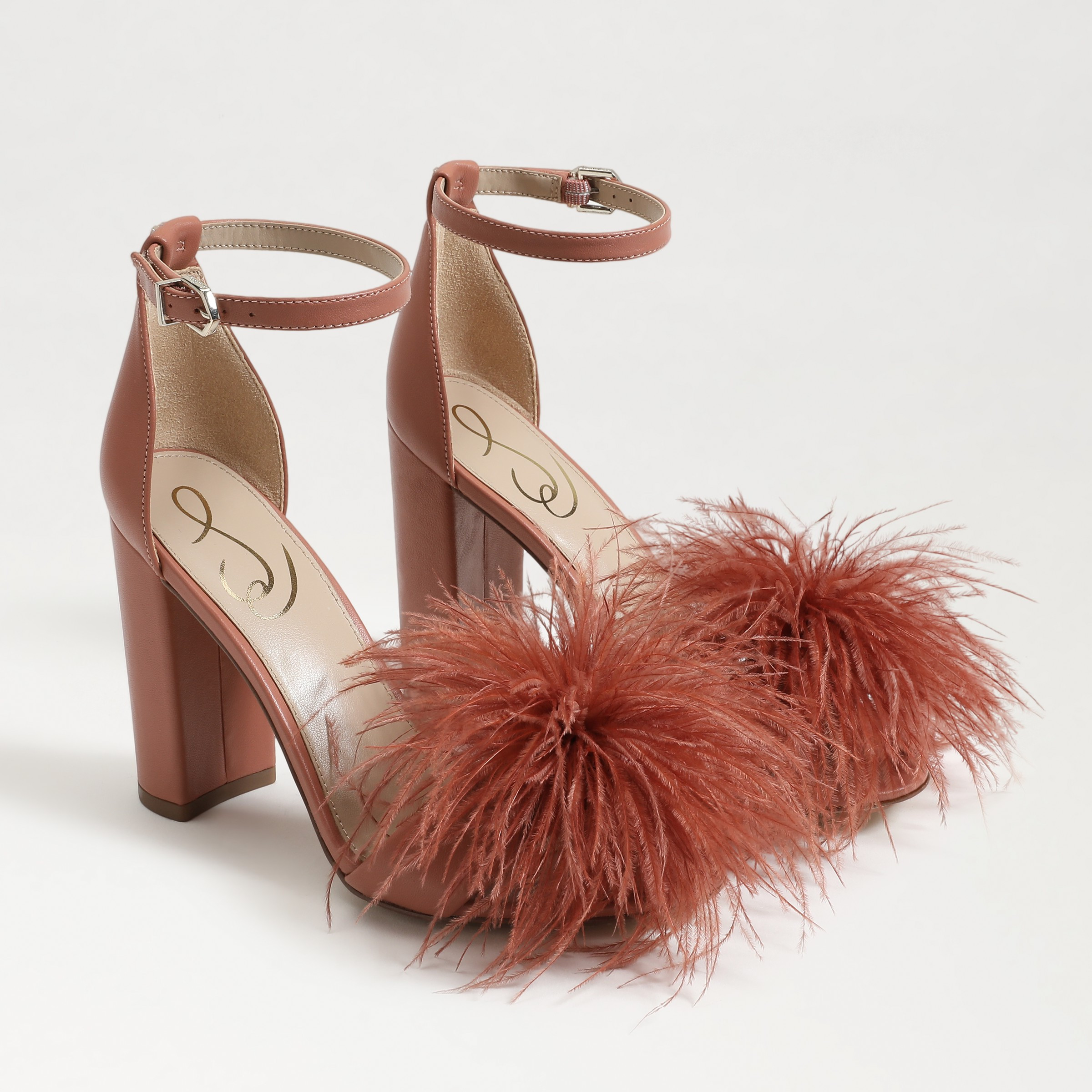 Sam Edelman Yaro Feather Heel Sandal Sienna Rose | Sam Edelman