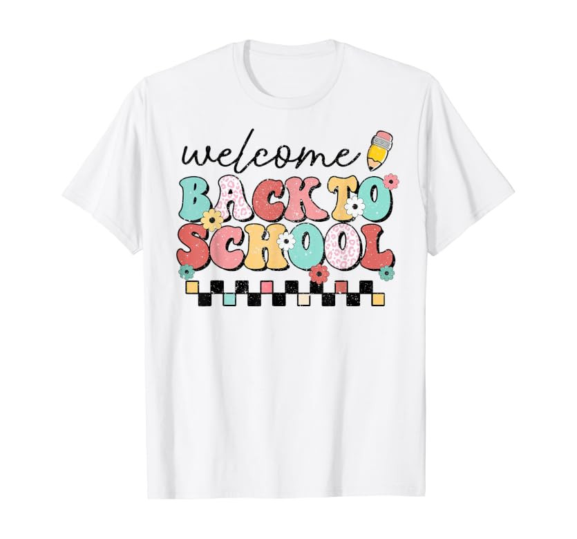Welcome Back To School Retro First Day of School Teacher T-Shirt | Amazon (US)