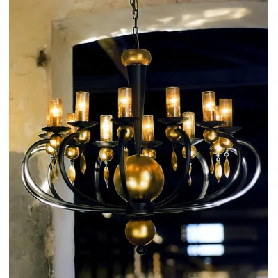 12 - Light Shaded Classic / Traditional Chandelier with Crystal Accents | Wayfair North America