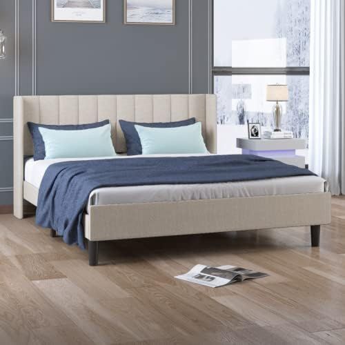 Upholstered Bed Beige  | Amazon (US)