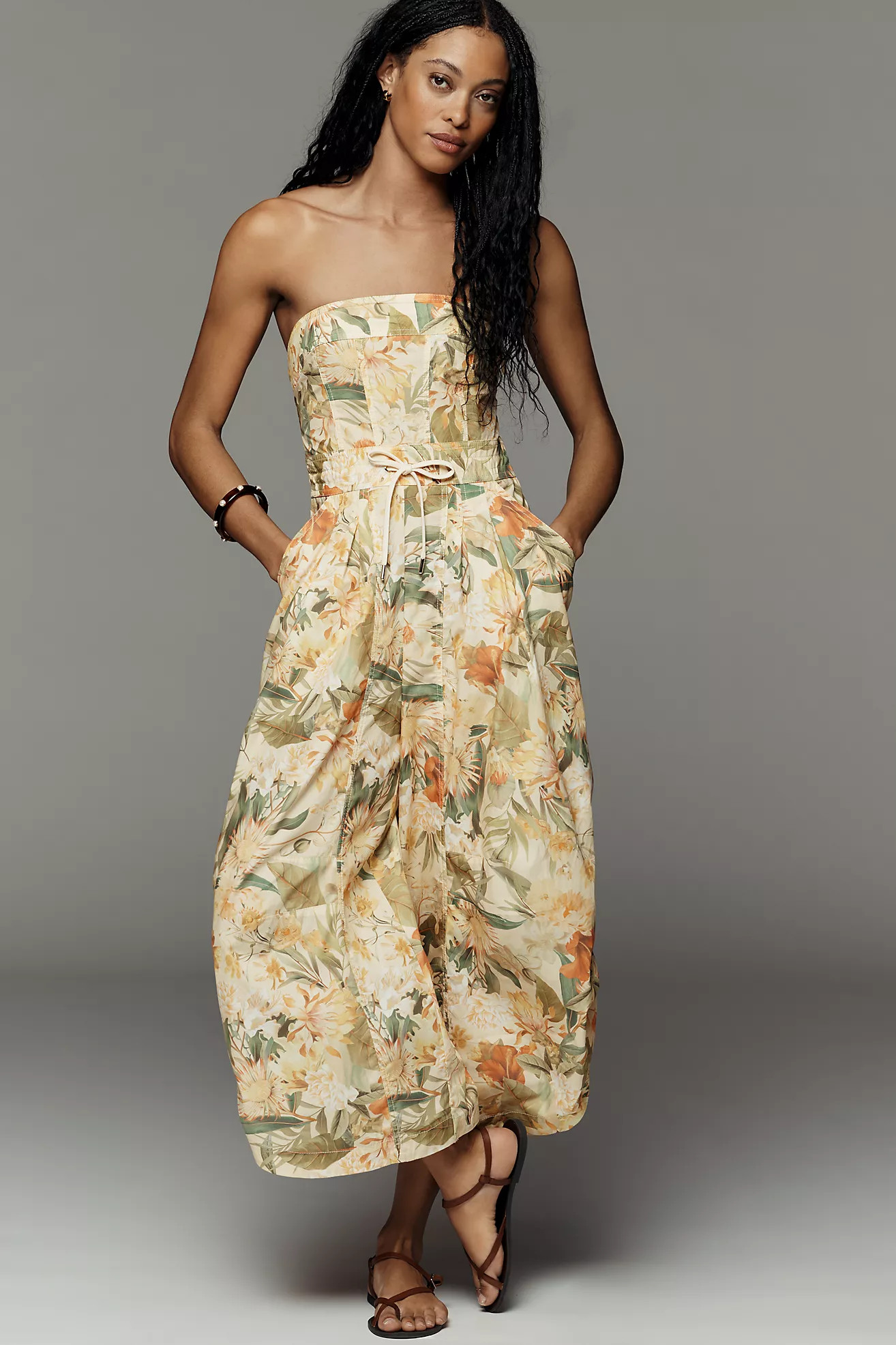 By Anthropologie Cotton Strapless Parachute Jumpsuit | Anthropologie (US)
