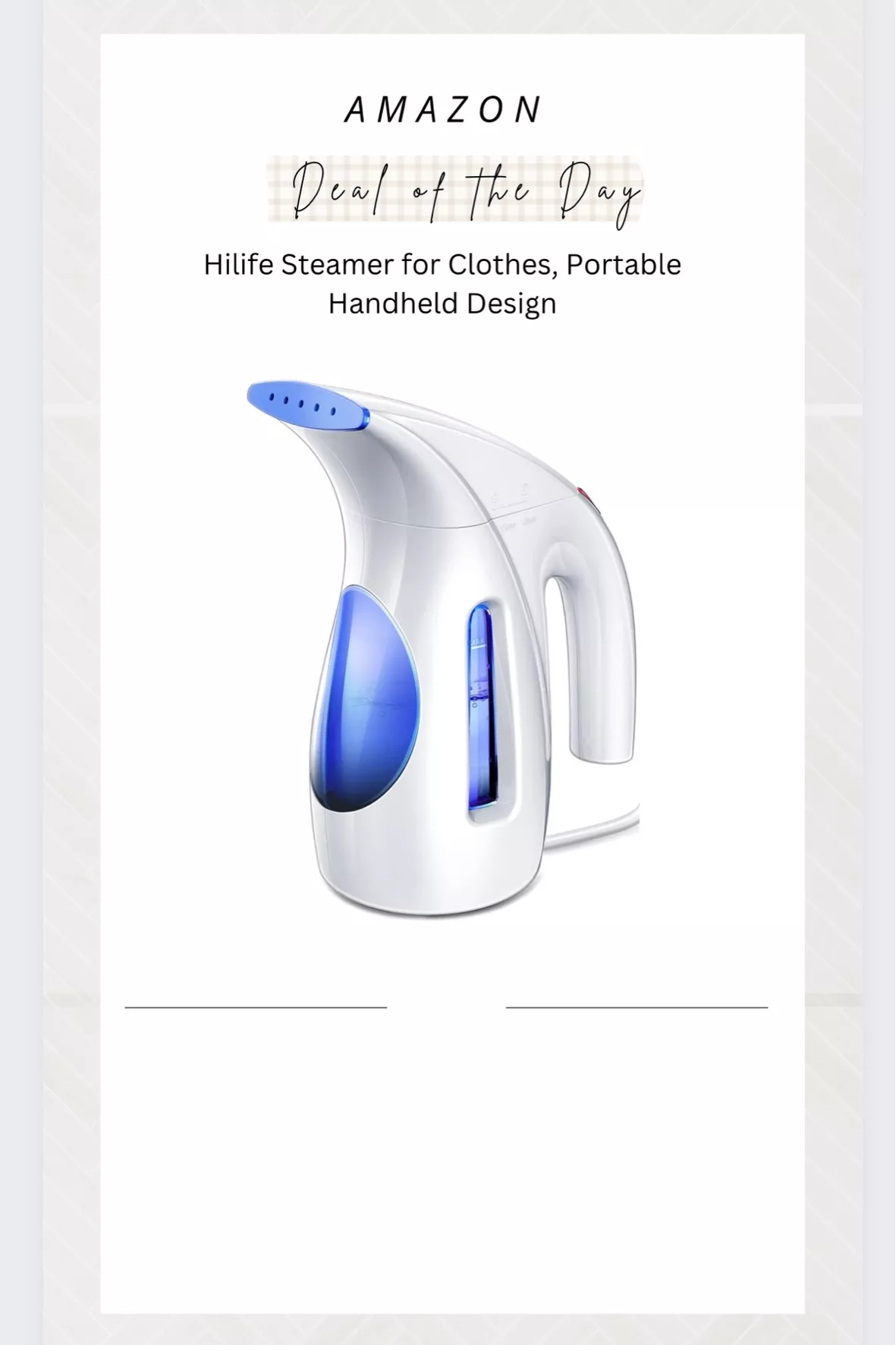  HiLIFE Steamer for Clothes, Portable Handheld Design