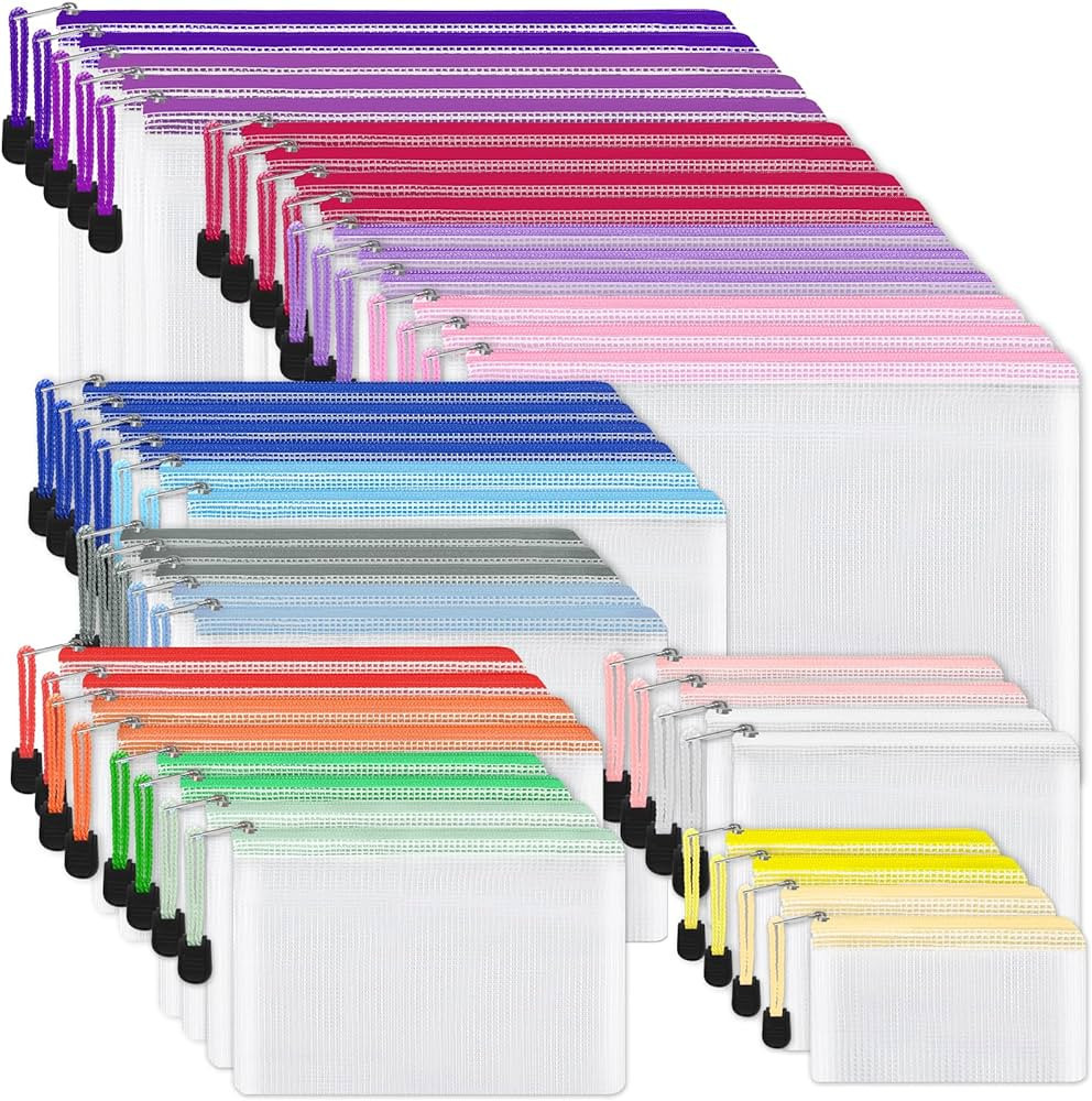 EOOUT 42pcs Mesh Zipper Pouch, 8 Sizes Waterproof Zipper Bags, 17 Colors, Multipurpose for Board ... | Amazon (US)
