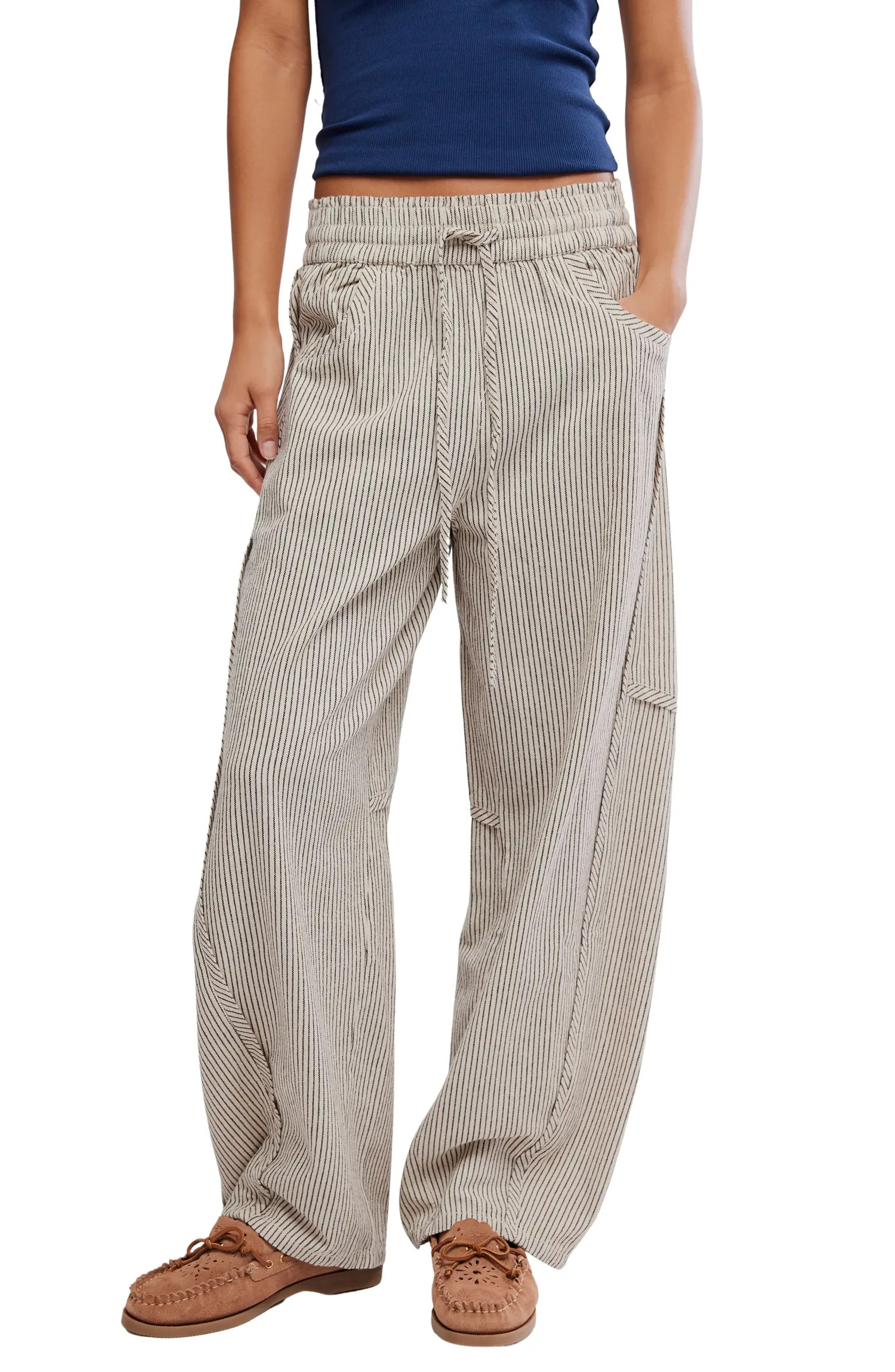 Something Good Pinstripe Cotton Drawstring Pants | Nordstrom