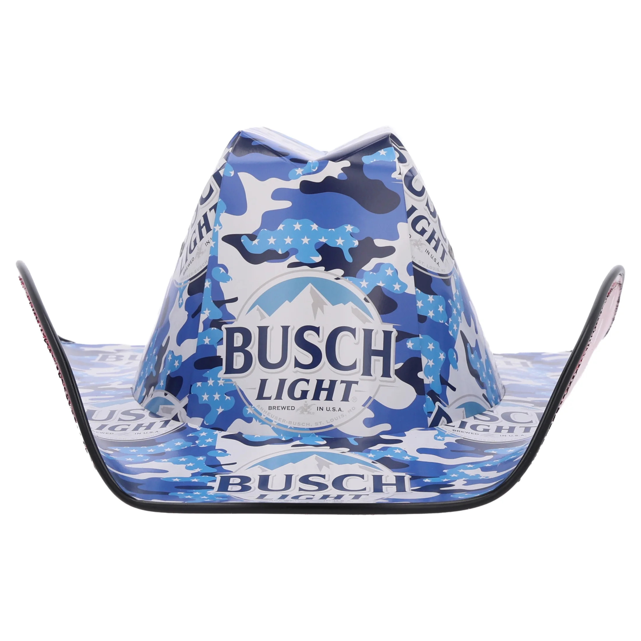 Busch Light Patriotic Cowboy Hat for Adults - Blue Camouflage Design | Walmart (US)