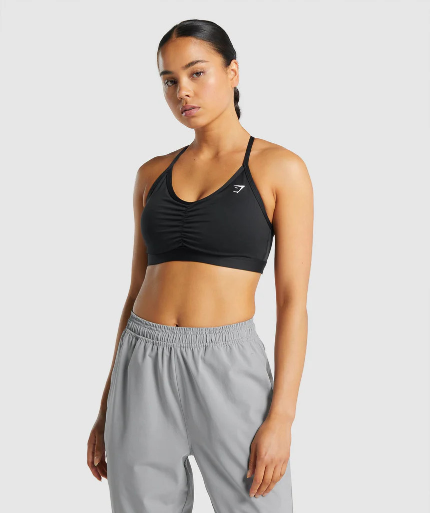 Gymshark Ruched Training Sports Bra - Black | Gymshark (Global)