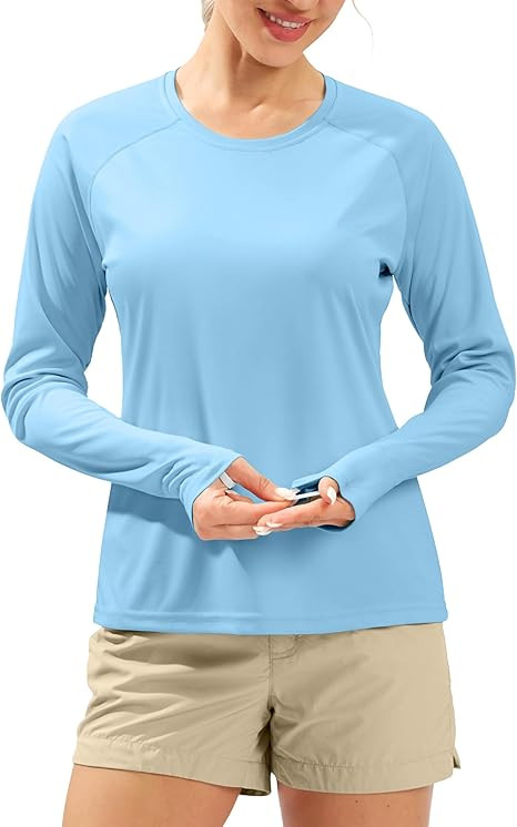 Women's UPF 50+ Sun Shirts Long Sleeve UV Protection Rash Guard Lightweight Quick Dry Workout Hik... | Amazon (US)