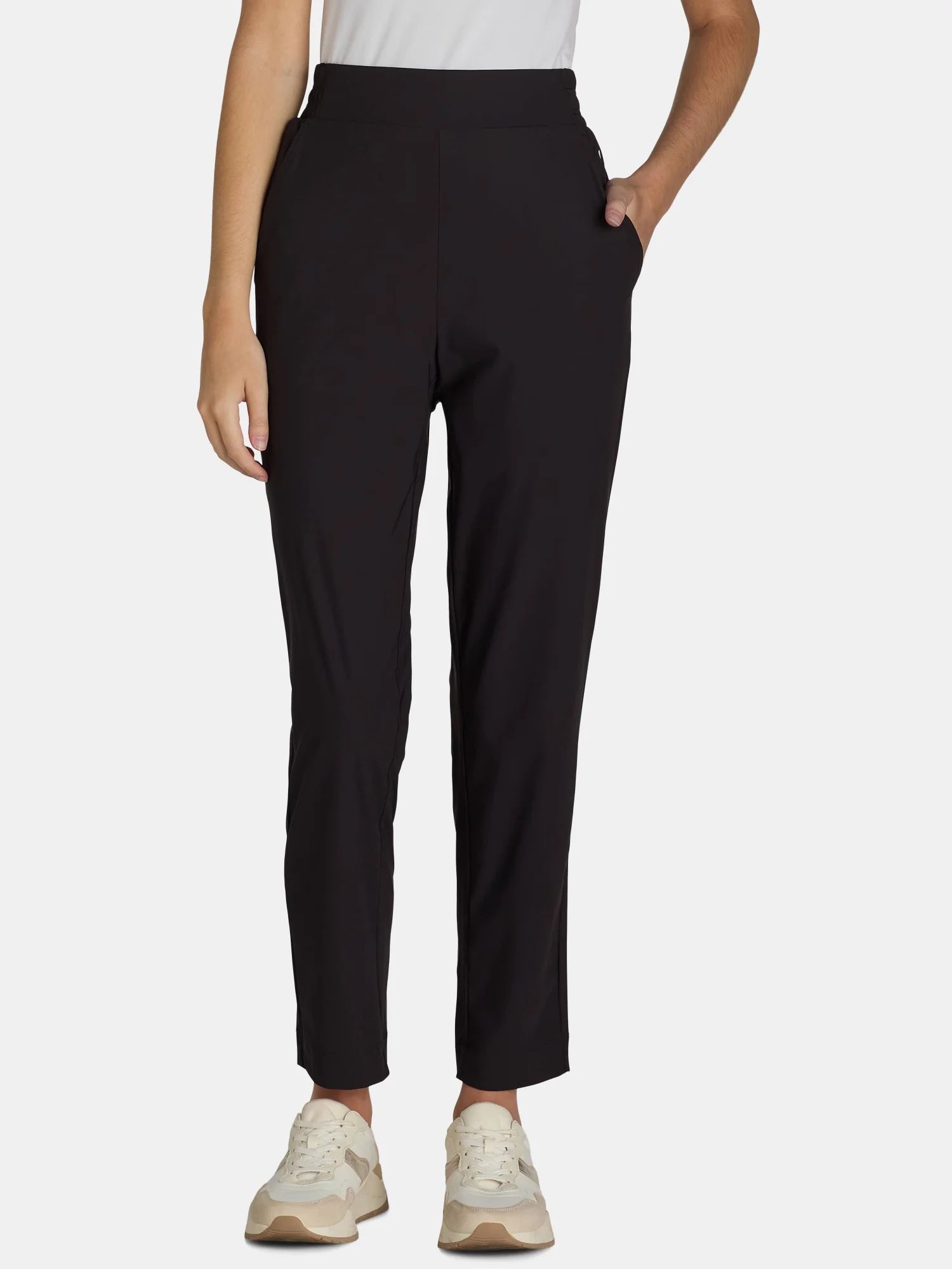 Avia Women's Knit Cinch Tricot Commuter Pants, Sizes XS-XXXL | Walmart (US)