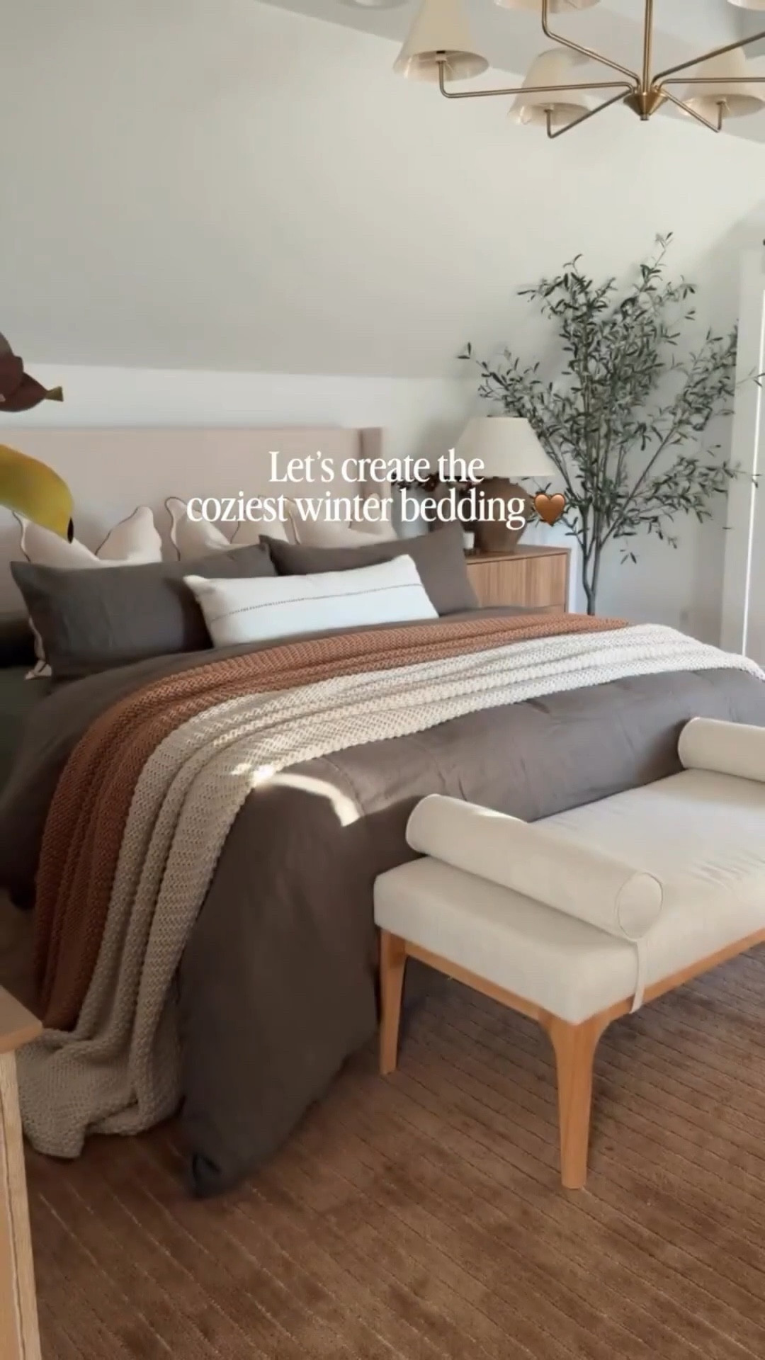 Winter coziness officially made its way into our bedroom! 🤎

The deep chocolate linens, warm neutrals, and chunky knit layers turned this space into the calmest, snuggliest winter retreat.



#bedroom #winterseason #quince #cozybedroom #winterbedroomdecor

#LTKHoliday #LTKSaleAlert #LTKHome

#LTKSaleAlert #LTKHome