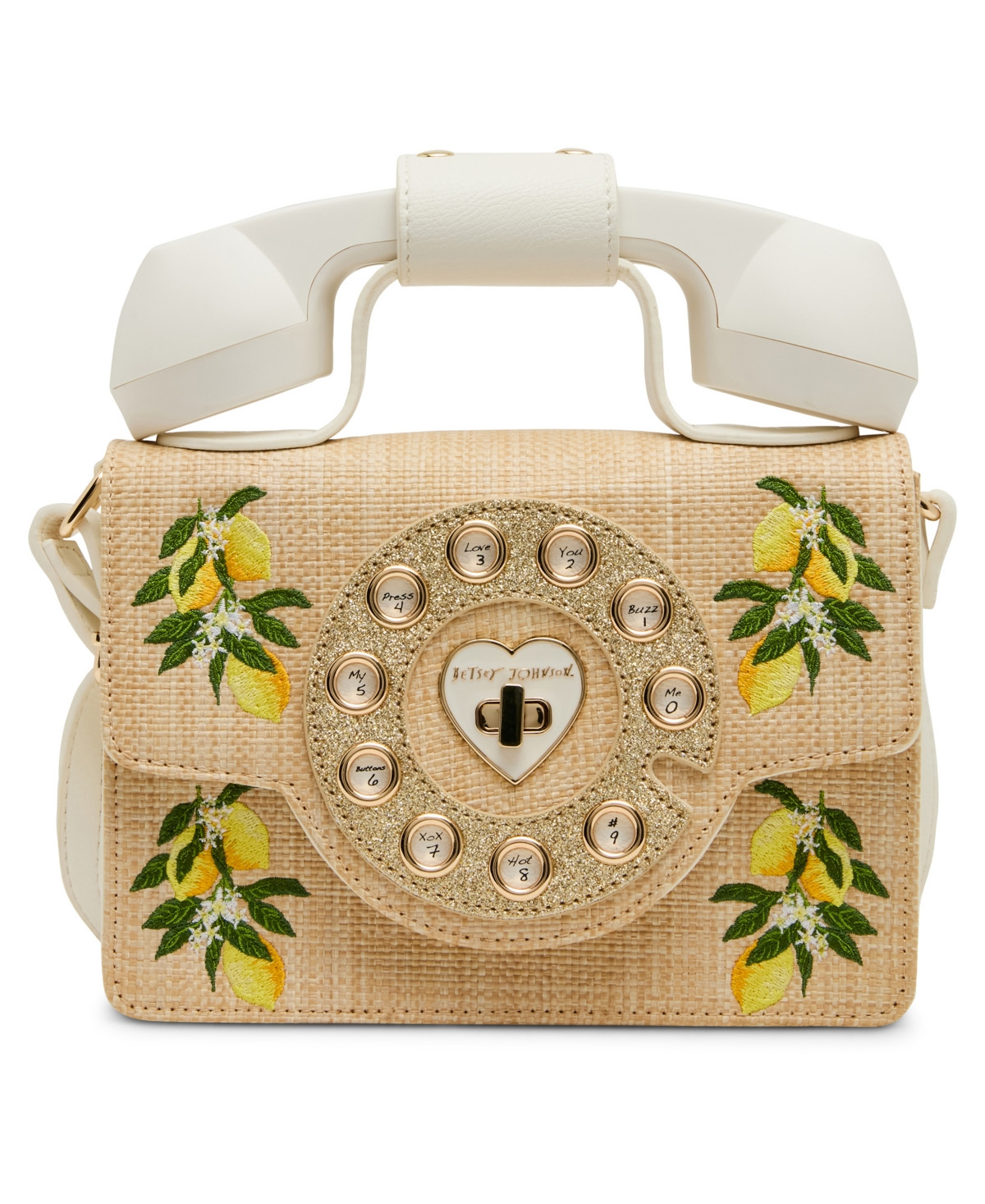 Betsey Johnson Scored Mini Crossbody Bag - Natural | Macy's