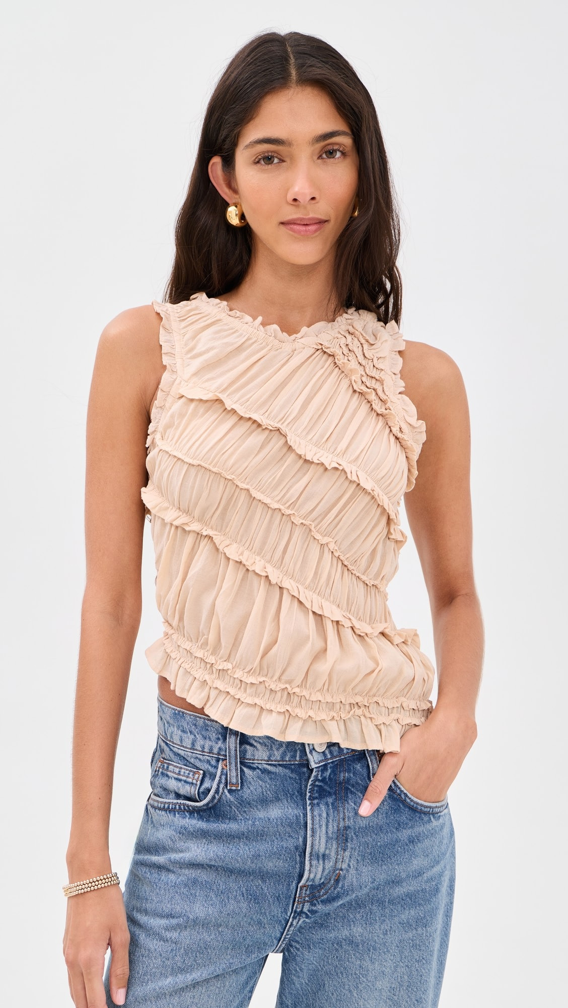 Free People Pink Sands Smocked Top | Shopbop | Shopbop