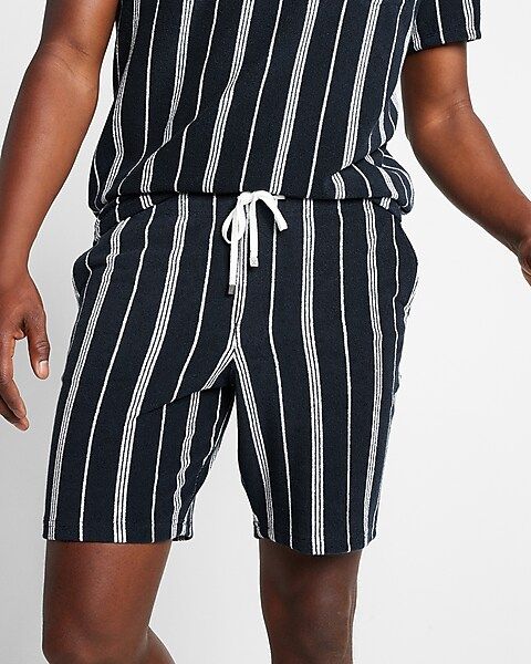 Limited Edition Striped Drawstring Terry Shorts | Express