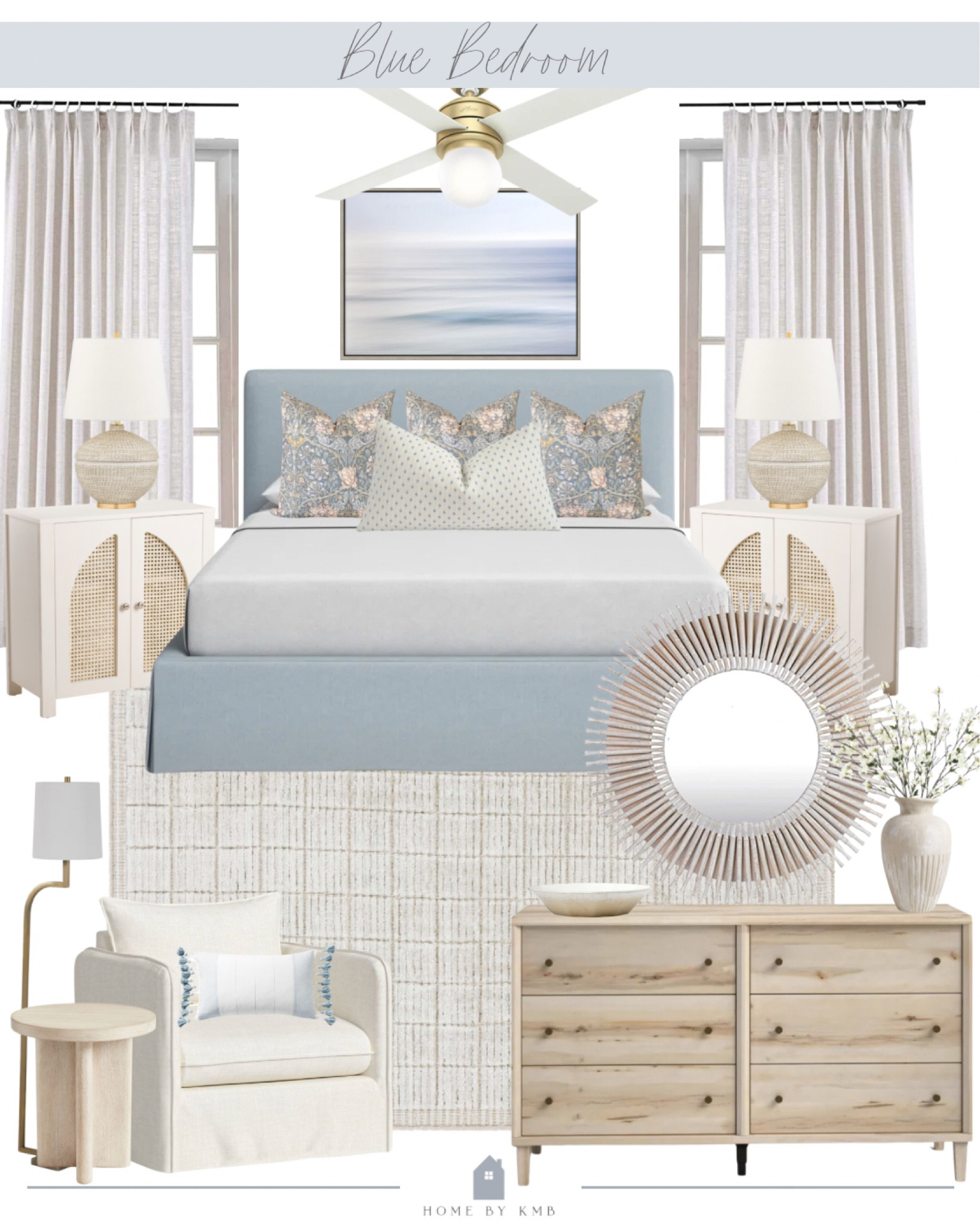 Blue bedroom design | coastal bedroom | master bedroom | neutral bedroom

#LTKhome #LTKstyletip