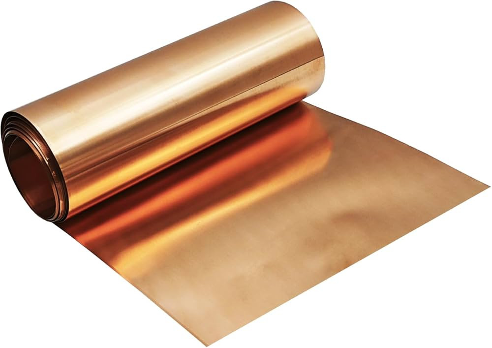 Copper Sheet Roll 8" x 11.5ft,99.9% Pure Copper Strip 3500mm x 200mm x 0.02mm,Copper Flashing Foi... | Amazon (US)