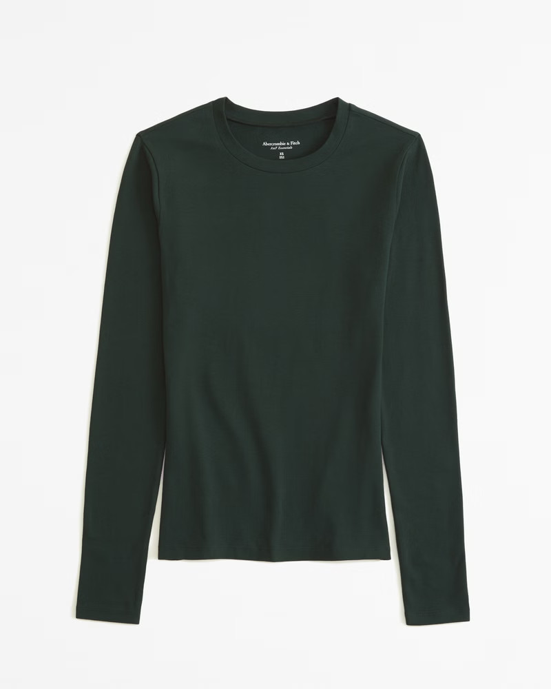 Essential Long-Sleeve Tuckable Baby Tee | Abercrombie & Fitch (US)