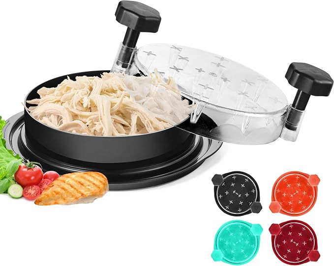 Chicken Shredder Tool Twist, Food-Grade Meat Shredder, Black | 2026 Pro, Visible Lid, Strong Anti... | Amazon (US)