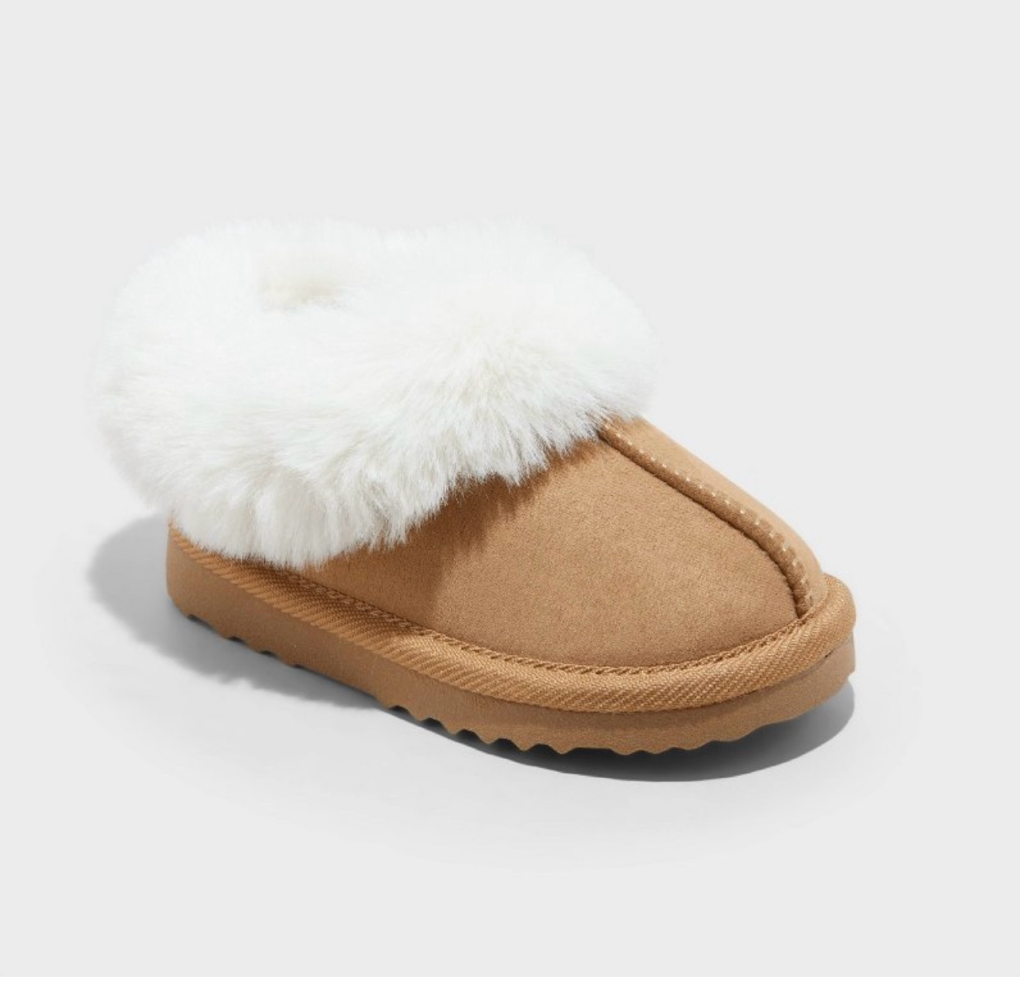 Fuzzy cuff clog slippers. The cutest little toddler UGG slipper dupe!! 

Cuff clog slippers
•	Cushioned insole
•	Faux fur lining and cuff
•	Closed-toe design
•	Indoor/outdoor outsole 

#LTKSaleAlert #LTKKids #LTKBaby
