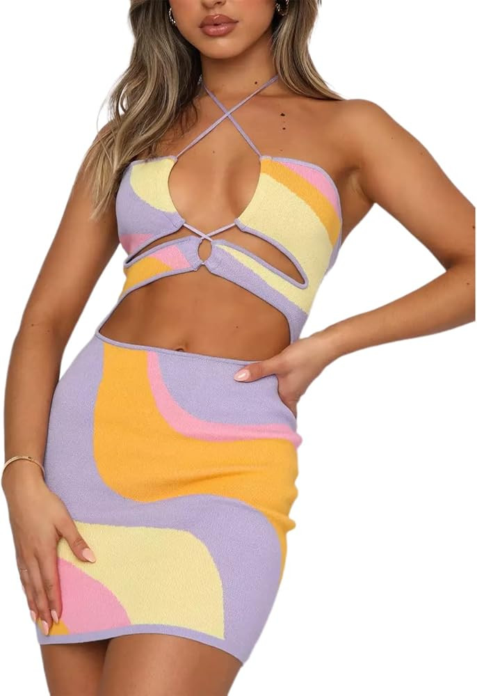 Halter Bodycon Dress Y2k  | Amazon (US)