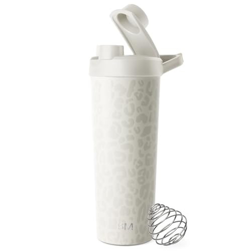 Simple Modern Stainless Steel Shaker Bottle with Ball 24oz | Metal Insulated Cup for Protein Mixes, Shakes and Pre Workout | Rally Collection | Cream Leopard | Amazon (US)