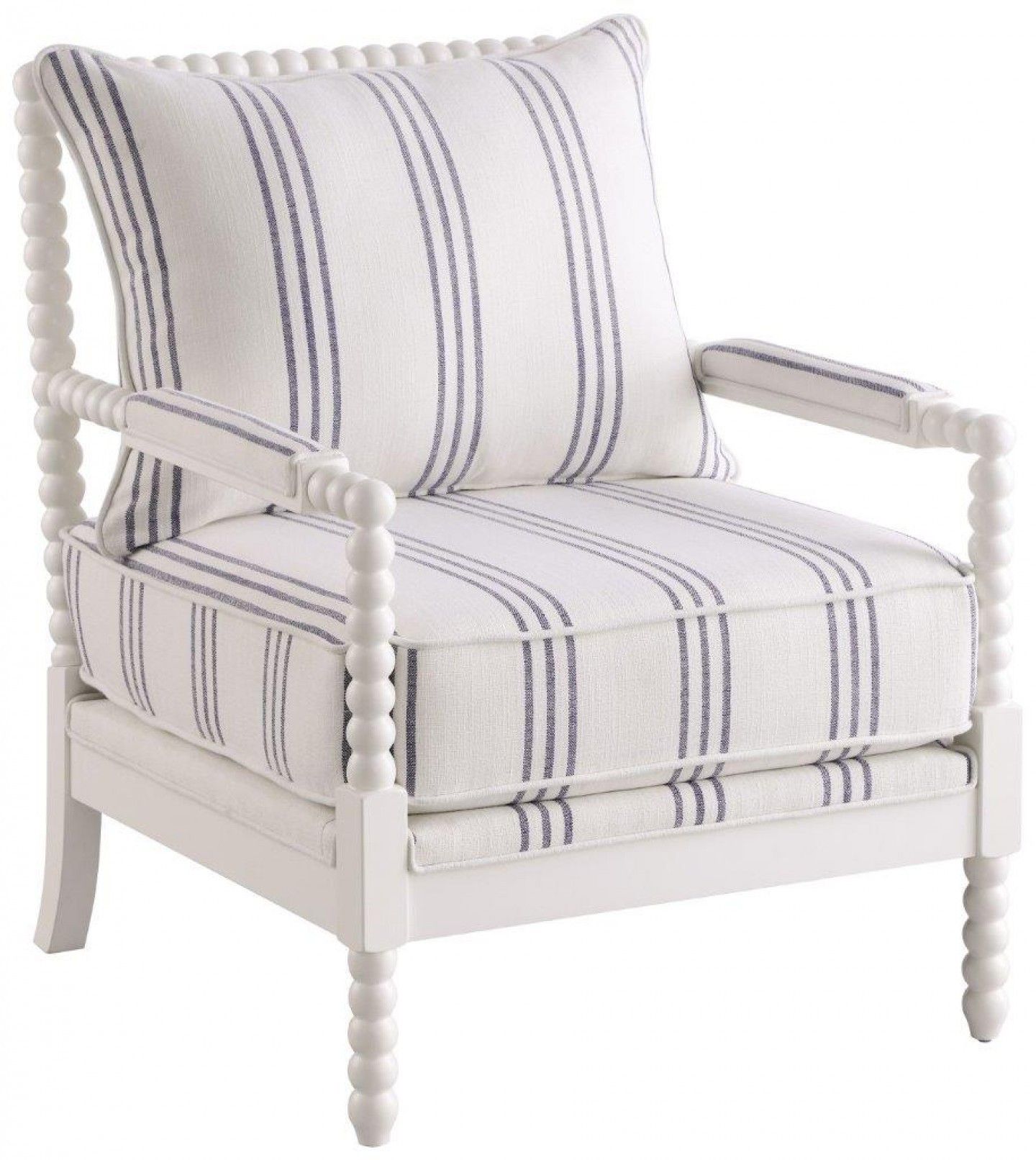 903835 White And Navy Accent Chair | 1stopbedrooms