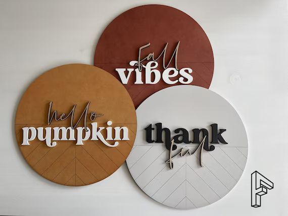 Fall Signs | Hello Pumpkin Sign | Thankful Sign | Fall Vibes | Boho Fall Sign | Modern Fall Decor... | Etsy (US)