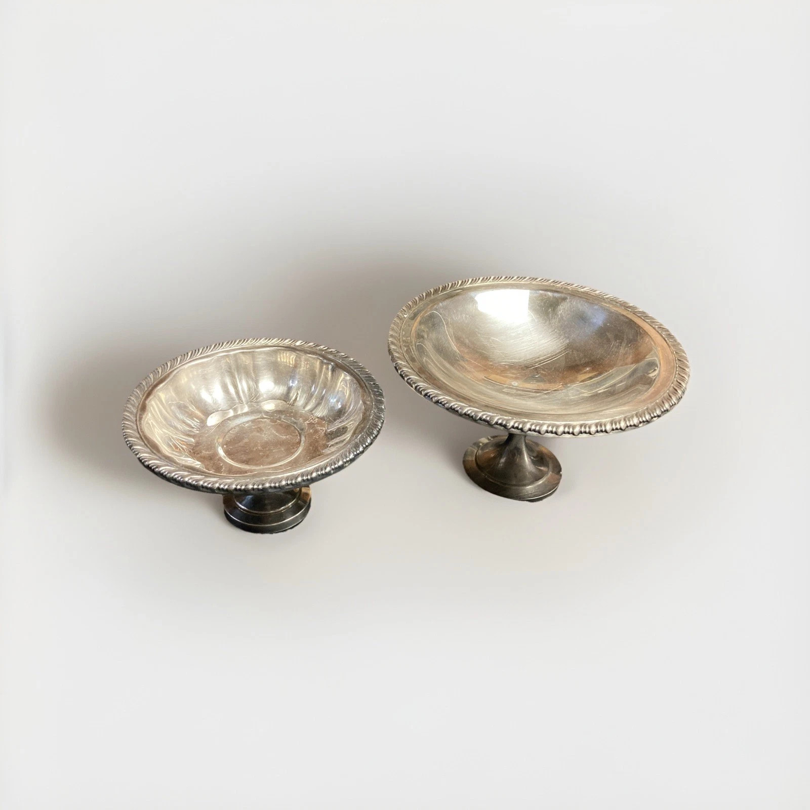 2 Oneida Silversmiths Roped/beaded Edge Compote Nut Candy Pedestal Serving Dish | eBay US