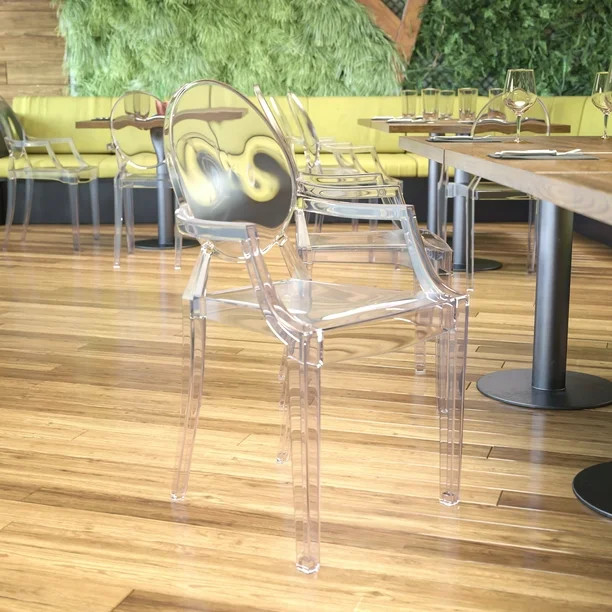 Flash Furniture Ghost Chair with Arms in Transparent Crystal - Walmart.com | Walmart (US)